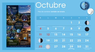 Octubre 2026 planetas lluvias de estrellas y proteccin del cielo en la agenda Starlight