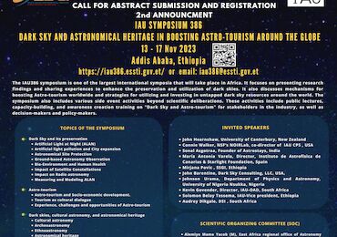 IAUS 386: Dark sky and astronomical heritage in boosting astro-tourism around the globe