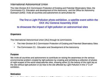 The first e-Light Pollution photo-exhibition