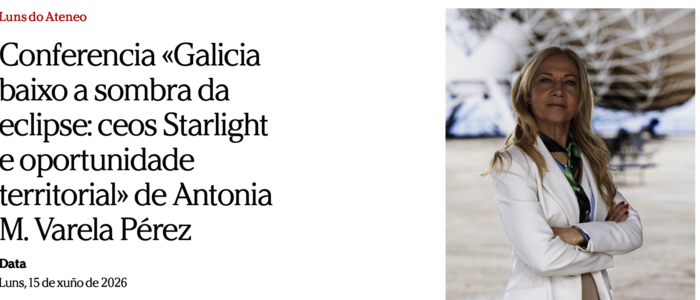 Conferencia «Galicia baixo a sombra da eclipse: ceos Starlight e oportunidade territorial»