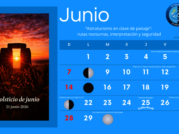 Junio 2026 astroturismo paisaje y noches de verano en la agenda Starlight