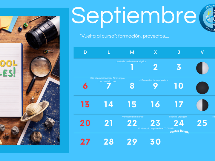 Septiembre 2026 equinoccio lluvias de estrellas y nuevos cielos en la agenda Starlight