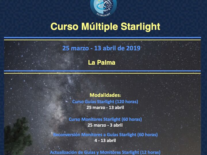 La Palma acoge la celebración de un Curso Múltiple Starlight entre el 25 de marzo y el 13 de abril