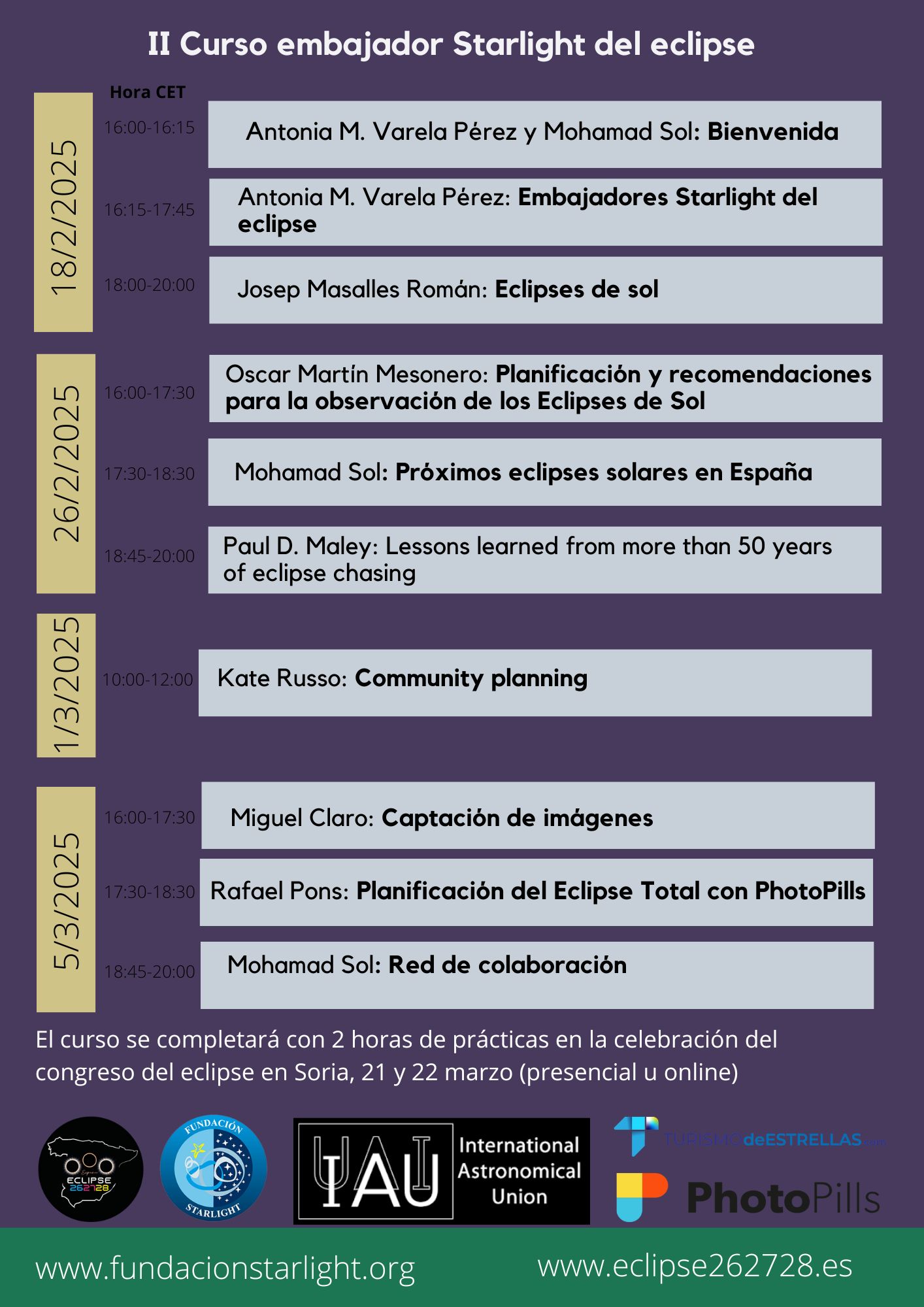 Itinerario curso embajador eclipse